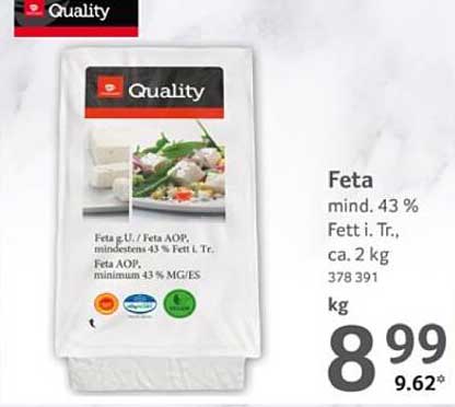 Feta g.U. - 2 kg Packung für nur 5,49 € (statt 8,99 €)