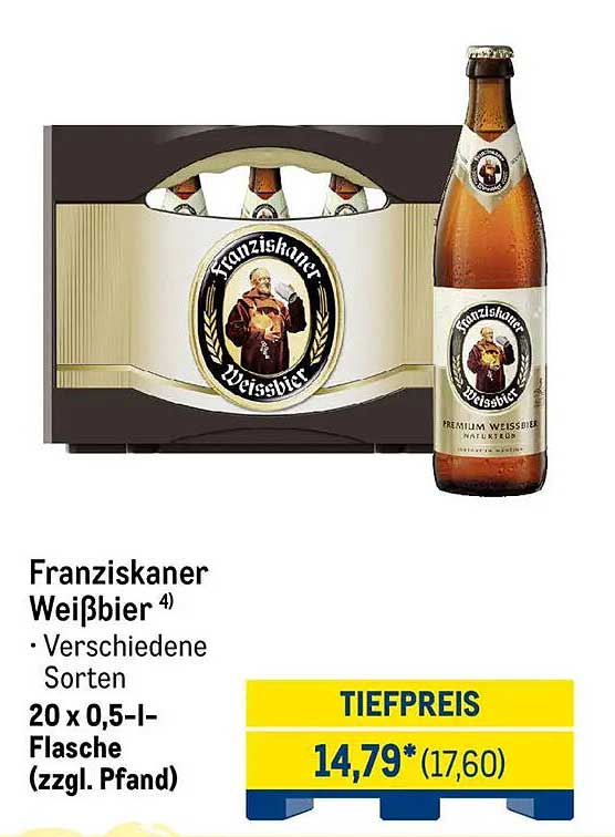 Franziskaner Weißbier – 20 x 0,5 l-Flasche
