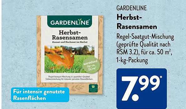 GARDENLINE Herbst-Rasensamen 1-kg-Packung