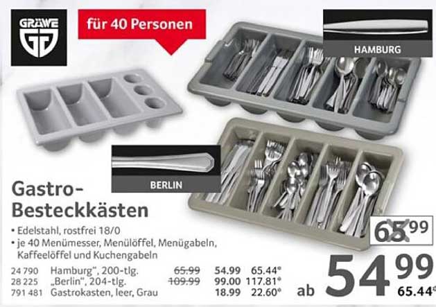 Gastro-Besteckkästen für 40 Personen
