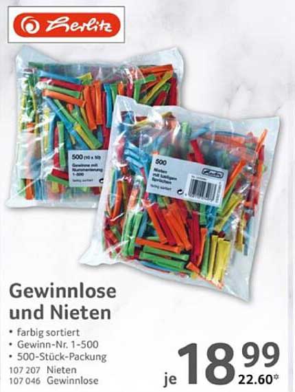 Gewinnlose und Nieten - farbig sortiert