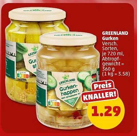 GREENLAND Gurken – Verschiedene Sorten, je 720 ml