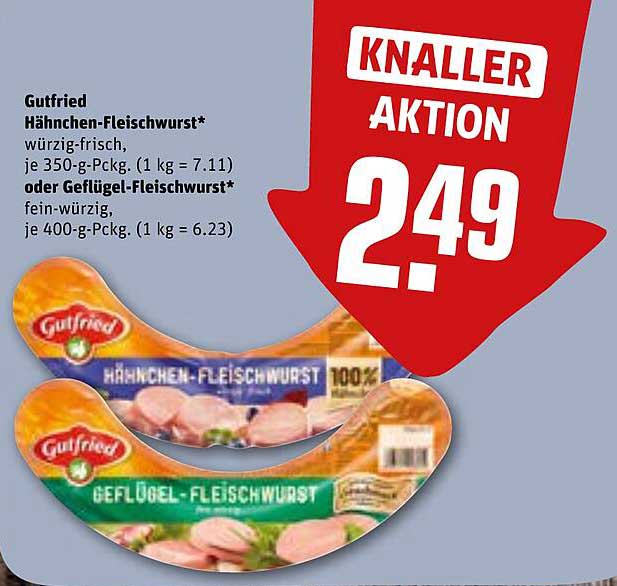 Gutfried Hähnchen-Fleischwurst und Geflügel-Fleischwurst