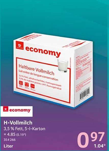 H-Vollmilch 3,5 % Fett, 5 l-Karton