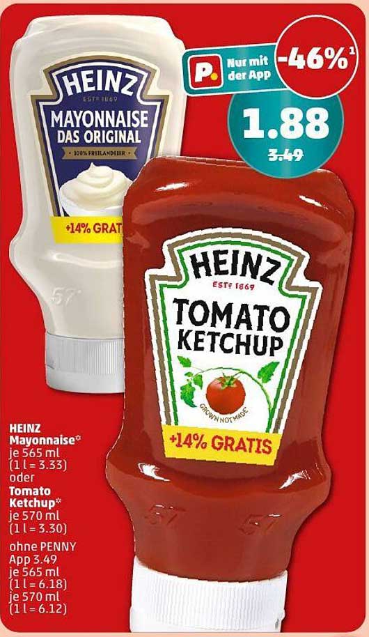 HEINZ Mayonnaise Das Original oder Tomato Ketchup