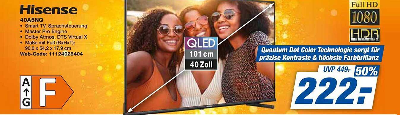 Hisense 40A5NQ 40 Zoll QLED Smart TV