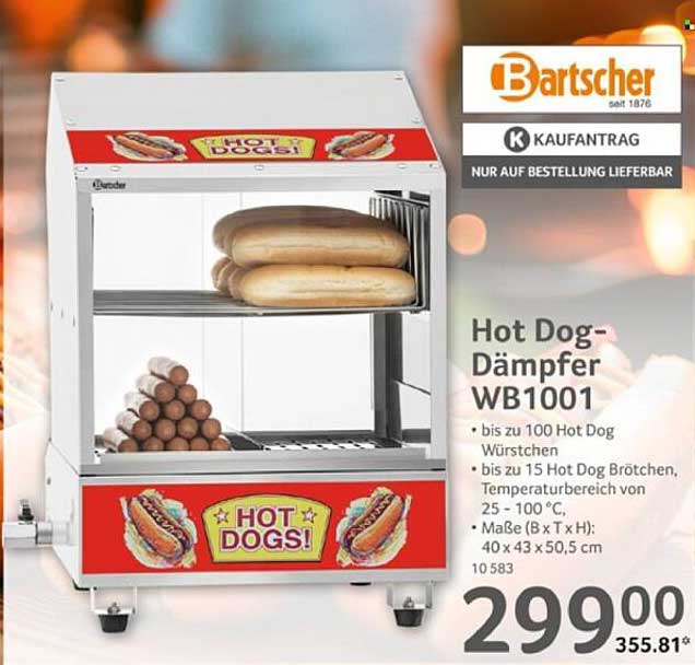 Hot Dog-Dämpfer WB1001