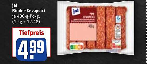 ja! Rinder-Cevapcici 400-g-Packung