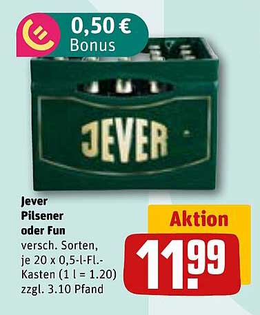 Jever Pilsener oder Fun – Aktionskasten