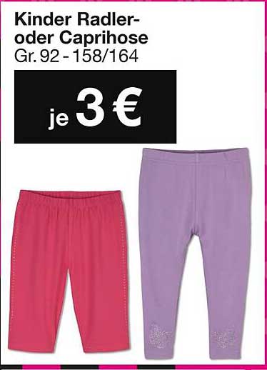 Kinder Radler- oder Caprihose Gr. 92 - 158/164 je 3 €