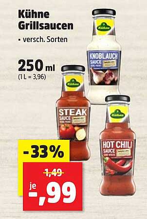 Kühne Grillsaucen – verschiedene Sorten (250 ml)