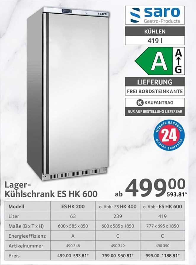 Lager-Kühlschrank ES HK 600