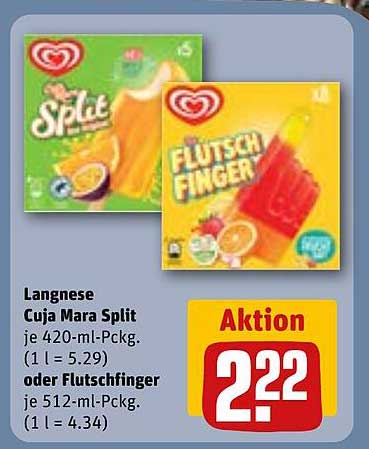 Langnese Cuja Mara Split und Flutschfinger