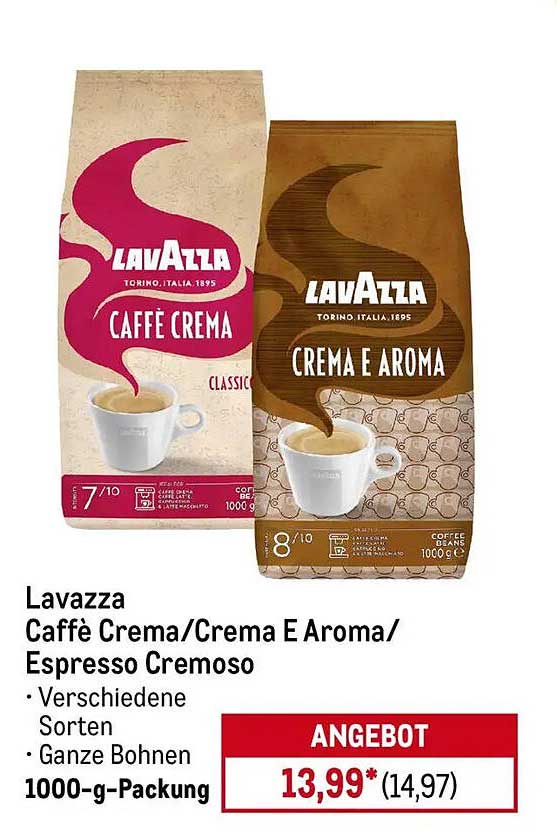 Lavazza Caffè Crema / Crema E Aroma / Espresso Cremoso 1000-g-Packung