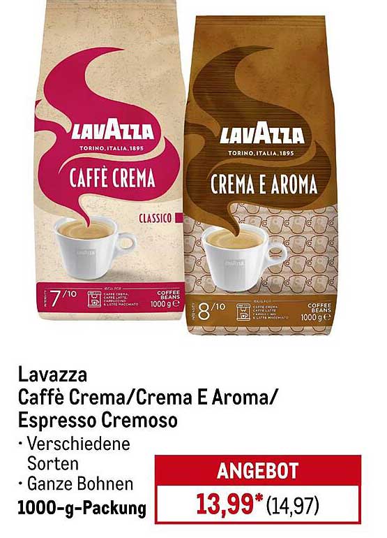 Lavazza Caffè Crema/Crema E Aroma/Espresso Cremoso 1000-g-Packung
