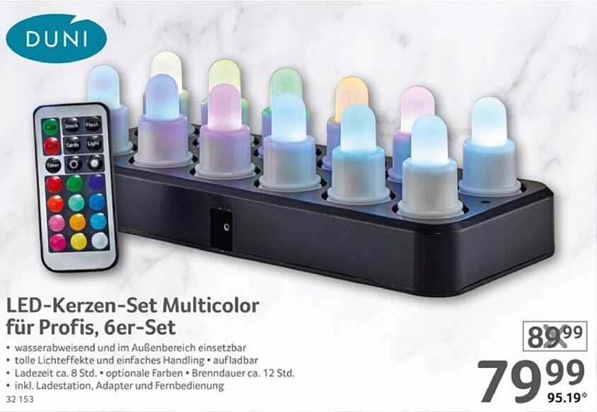 LED-Kerzen-Set Multicolor für Profis, 6er-Set