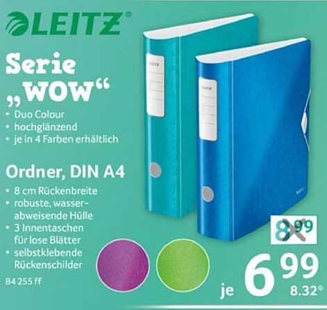LEITZ Ordner Serie 'WOW', DIN A4