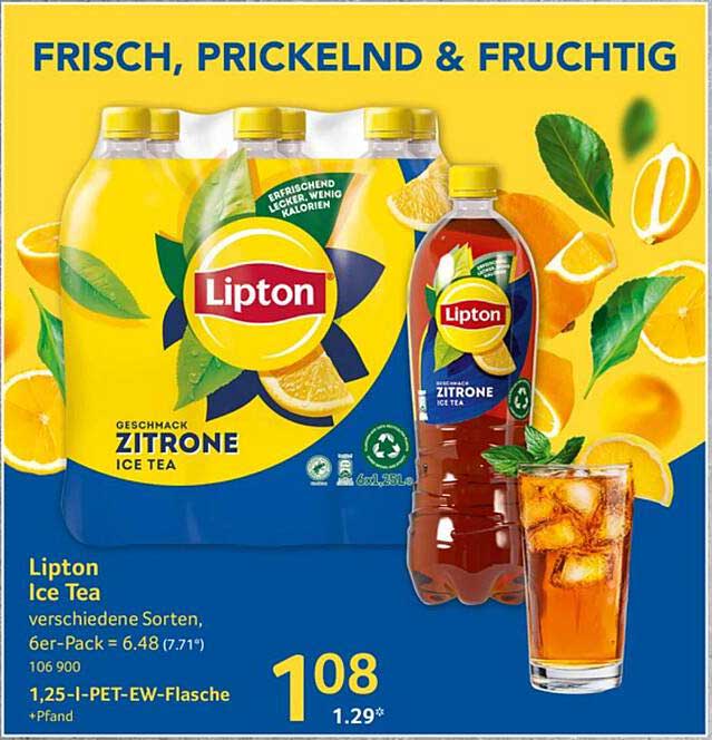 Lipton Ice Tea Zitrone 1,25 l (6er-Pack)