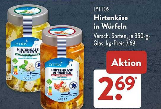 LYTTOS Hirtenkäse in Würfeln, 350 g