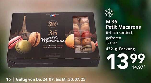 M 36 Petit Macarons - 6-fach sortiert, gefroren