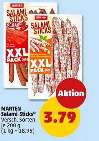MARTEN Salami-Sticks, 200 g - Verschiedene Sorten