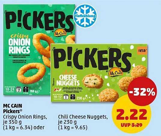MC CAIN Pickers: Crispy Onion Rings und Cheese Nuggets im Angebot