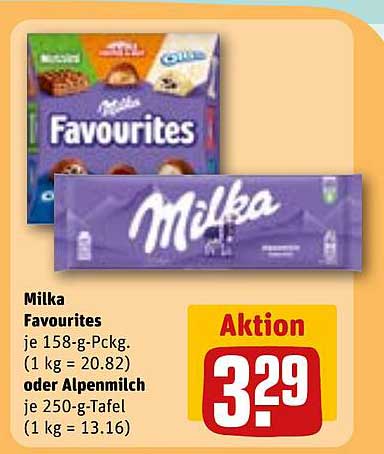 Milka Favourites oder Alpenmilch - Genuss in Aktion