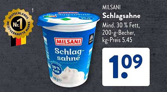 Milsani Schlag sahne 200 g Becher