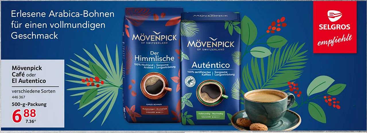 Mövenpick Café oder El Autentico – 500-g-Packung