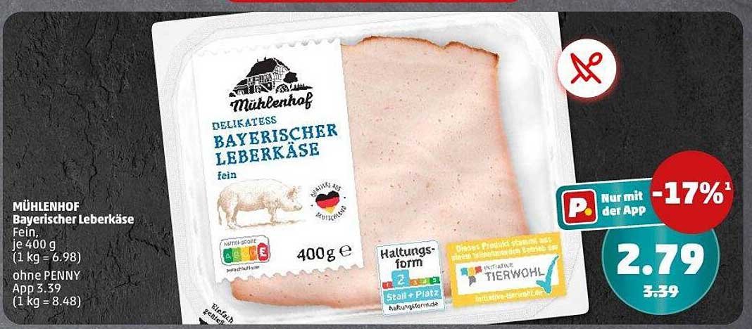 MÜHLENHOF Bayerischer Leberkäse - Fein, 400 g