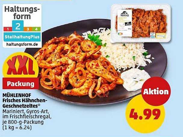 MÜHLENHOF Frisches Hähnchen-Geschnetzletes® – XXL Packung
