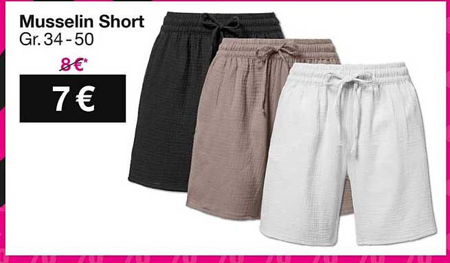 Musselin Short Gr. 34-50