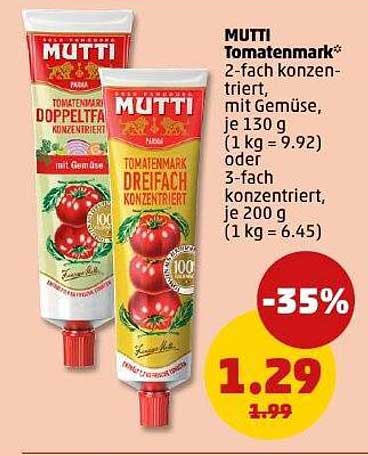 Mutti Tomatenmark 2-fach und 3-fach konzentriert
