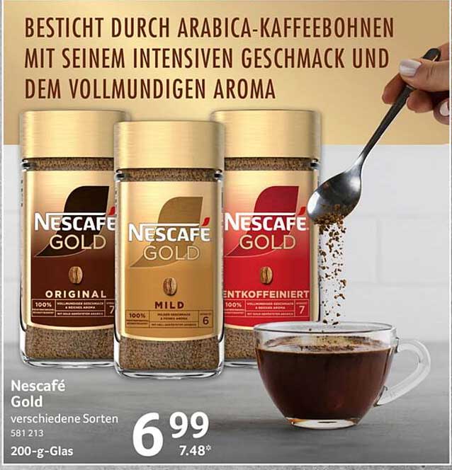 Nescafé Gold verschiedene Sorten 200-g-Glas