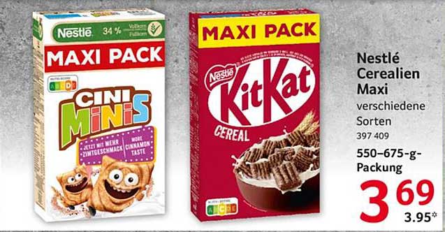 Nestlé Cerealien Maxi Pack - Cini Minis & Kit Kat