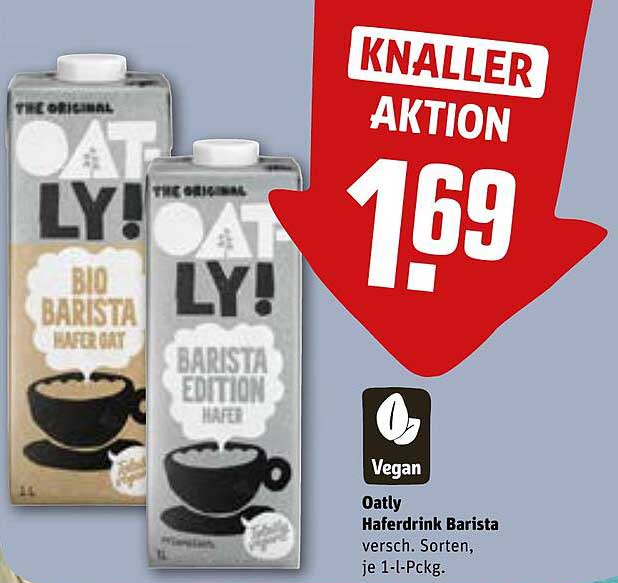 Oatly Haferdrink Barista verschiedene Sorten, je 1-l-Packung