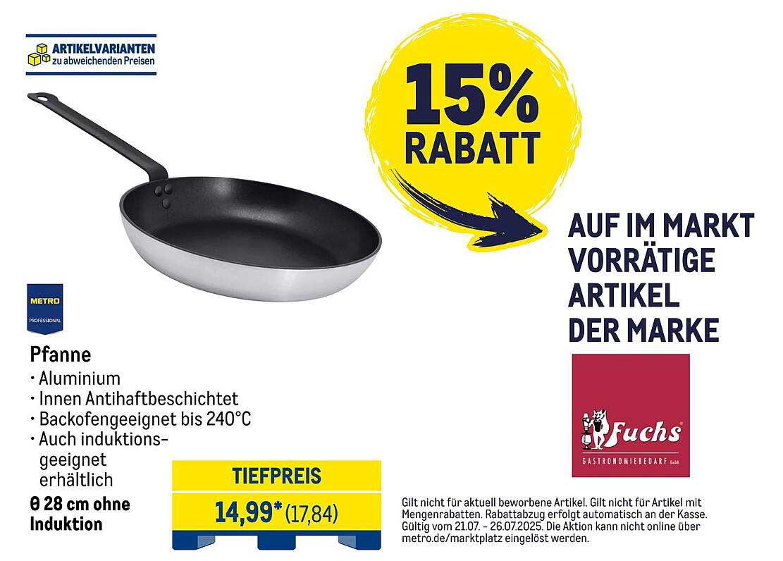 Pfanne von Fuchs - 15% Rabatt auf die hochwertige Aluminium-Pfanne