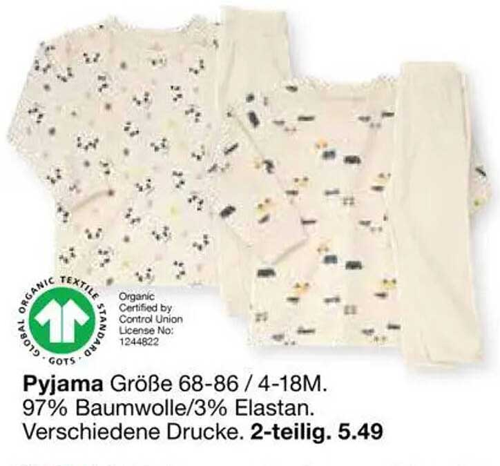 Pyjama 2-teilig in verschiedenen Drucken für Kinder