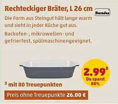 Rechteckiger Bräter, L 26 cm