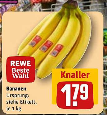REWE Beste Wahl Bananen, je 1 kg
