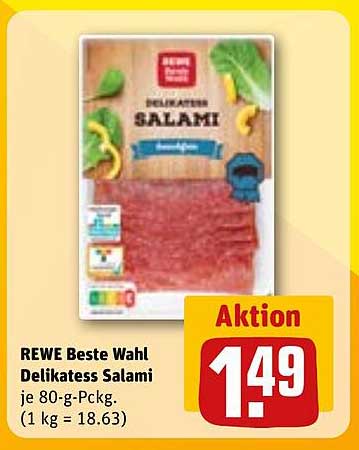 REWE Beste Wahl Delikatess Salami, je 80-g-Pckg.