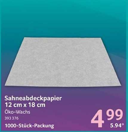 Sahneabdeckpapier 12 cm x 18 cm - 1000-Stück-Packung