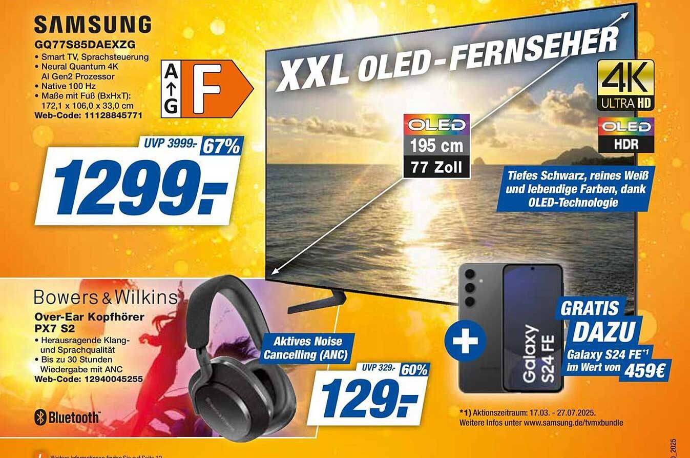 Samsung GQ77S85DAEXZG - XXL OLED-Fernseher 195 cm (77 Zoll)