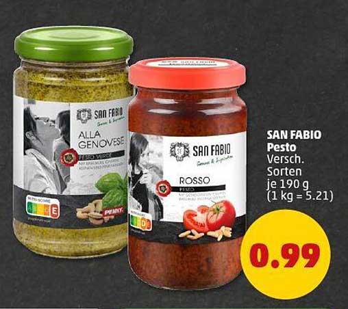 SAN FABIO Pesto Verschiedene Sorten je 190 g
