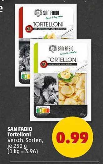 SAN FABIO Tortelloni Versch. Sorten, je 250 g