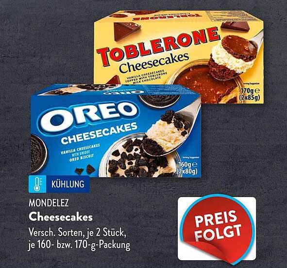 Schmackhafte Cheesecakes von Mondelez in verschiedenen Sorten