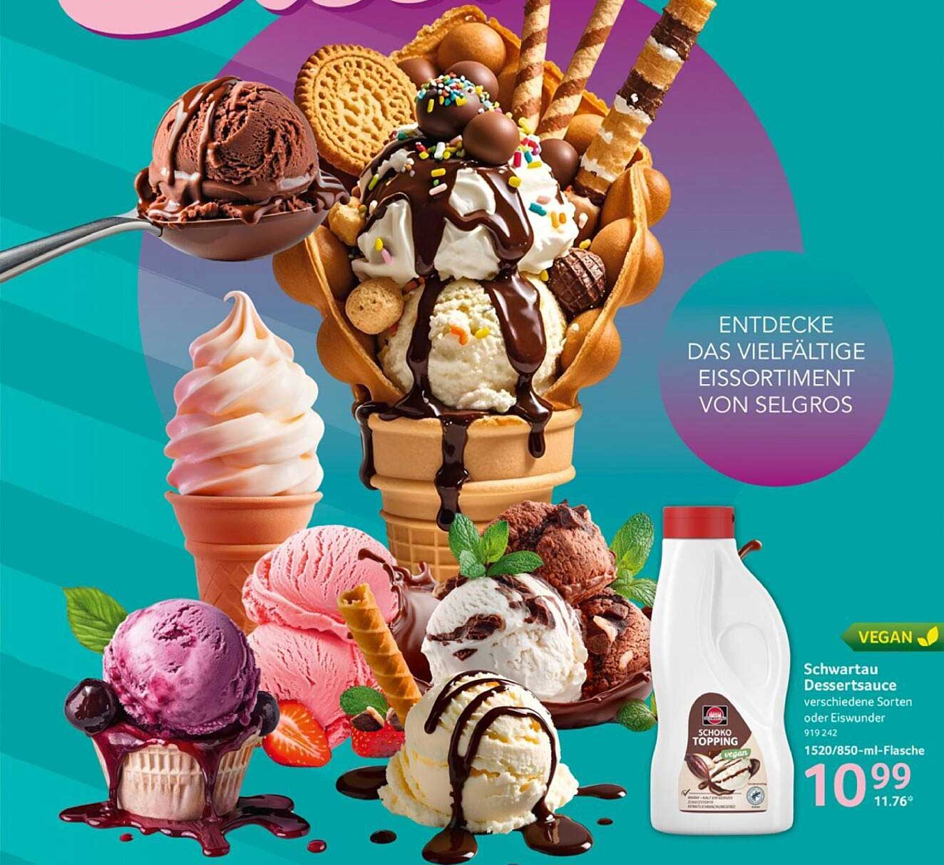 Schwartau Dessertsoße - Verschiedene Sorten oder Eiswunder 919242 - 1520/850-ml-Flasche