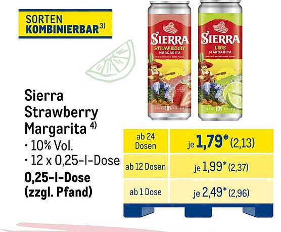 Sierra Strawberry Margarita 0,25 l Dose – ab 1,79 €