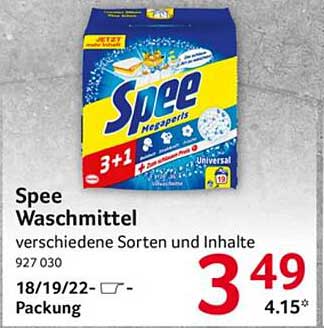 Spee Waschmittel 3+1 Packung - Verschiedene Sorten und Inhalte