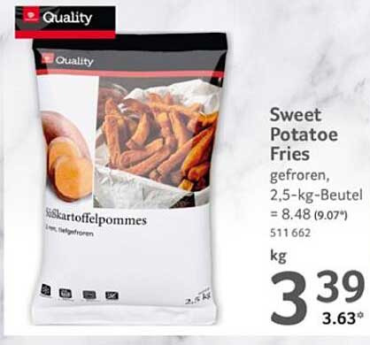 Sweet Potato Fries gefroren – 2,5-kg-Beutel